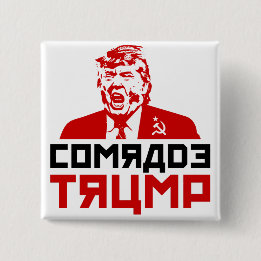 Macaron Carré 5 Cm Bouton anti-Trump" "COMRADE TRUMP"