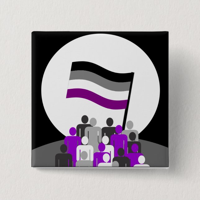 Macaron Carré 5 Cm Bouton asexuel de propagande (Devant)