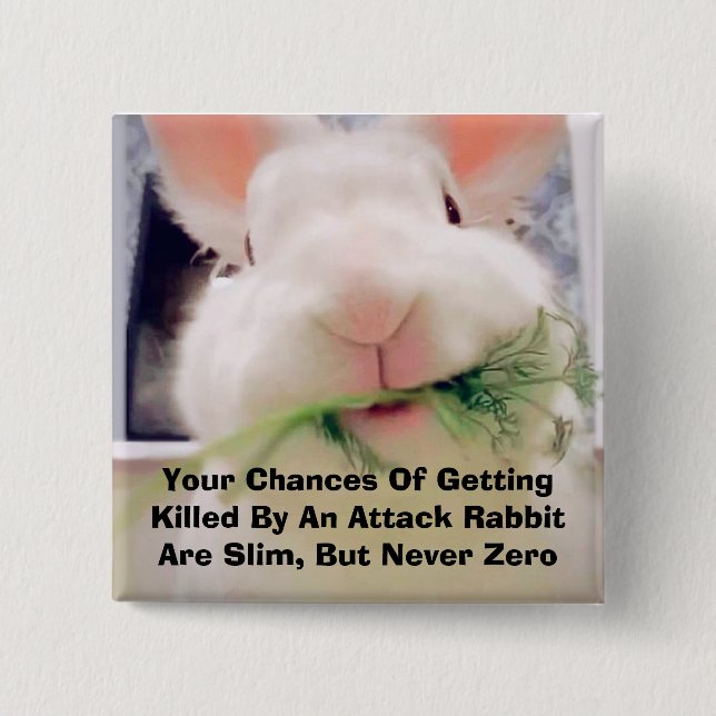 Macaron Carré 5 Cm Bouton Attack Rabbit (Devant)