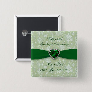 Macaron Carré 5 Cm Bouton audacieux d'anniversaire de mariage de