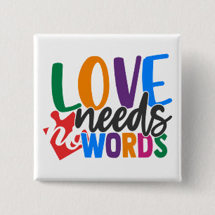 Macaron Carré 5 Cm Bouton autisme