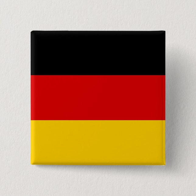 Macaron Carré 5 Cm Bouton avec drapeau d'Allemagne (Devant)