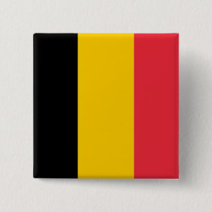 Macaron Carré 5 Cm Bouton avec Drapeau de Belgique