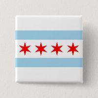 Bouton avec drapeau de Chicago, Illinois