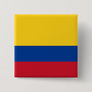 Macaron Carré 5 Cm Bouton avec drapeau de la Colombie