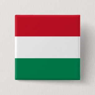 Macaron Carré 5 Cm Bouton avec drapeau de la Hongrie