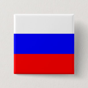 Macaron Carré 5 Cm Bouton avec drapeau de la Russie