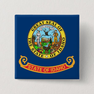 Macaron Carré 5 Cm Bouton avec Drapeau de l'Idaho
