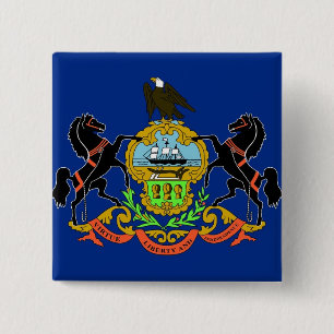 Macaron Carré 5 Cm Bouton avec drapeau de Pennsylvanie