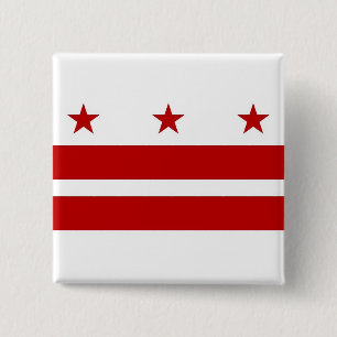 Macaron Carré 5 Cm Bouton avec drapeau de Washington DC