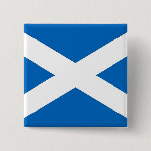 Macaron Carré 5 Cm Bouton avec drapeau d'Ecosse