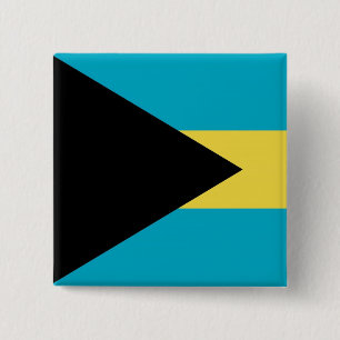 Macaron Carré 5 Cm Bouton avec drapeau des Bahamas