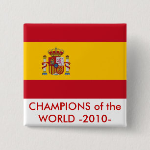 Macaron Carré 5 Cm Bouton avec drapeau d'Espagne