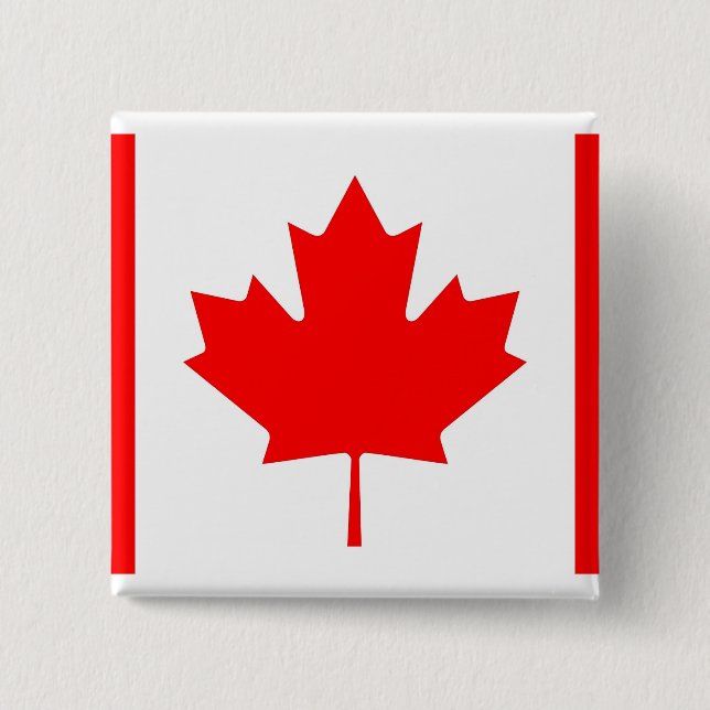 Macaron Carré 5 Cm Bouton avec drapeau du Canada (Devant)
