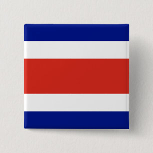 Macaron Carré 5 Cm Bouton avec drapeau du Costa Rica