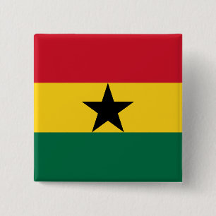 Macaron Carré 5 Cm Bouton avec drapeau du Ghana