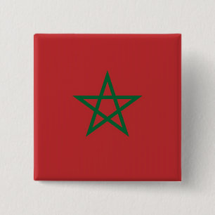Macaron Carré 5 Cm Bouton avec drapeau du Maroc