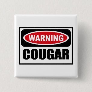 Macaron Carré 5 Cm Bouton Avertissement COUGAR