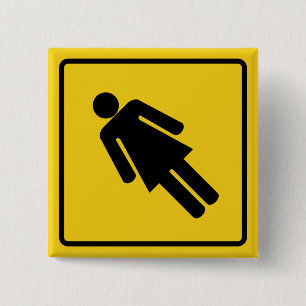 Macaron Carré 5 Cm Bouton Avertissement pour femme