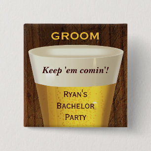 Macaron Carré 5 Cm Bouton Big Beer Bachelor