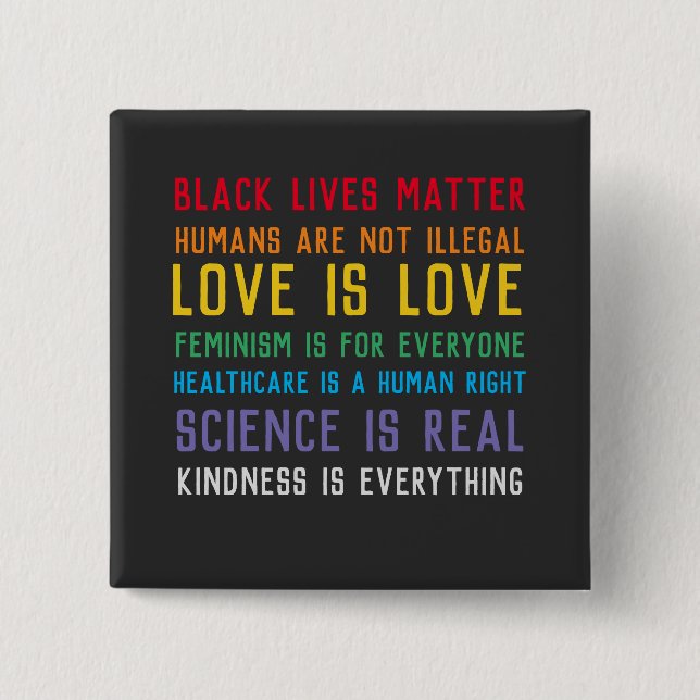 Macaron Carré 5 Cm Bouton Black Lives Matter (Devant)