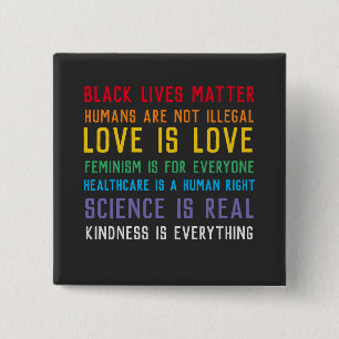 Macaron Carré 5 Cm Bouton Black Lives Matter