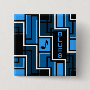 Macaron Carré 5 Cm Bouton Blues