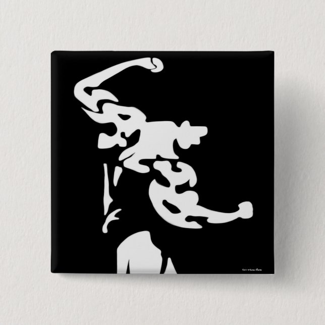 Macaron Carré 5 Cm Bouton Bodybuilding (Devant)