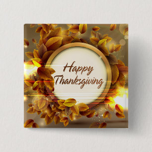 Macaron Carré 5 Cm Bouton bon thanksgiving 3