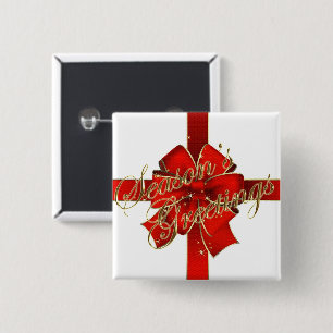 Macaron Carré 5 Cm Bouton Bouche de Noël Étincelant