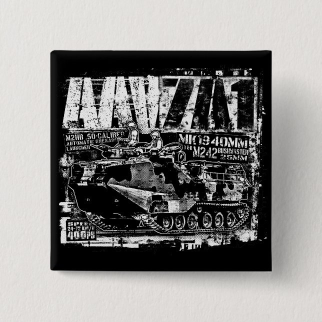 Macaron Carré 5 Cm Bouton Bouton AAV-7A1 (Devant)