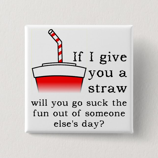 Macaron Carré 5 Cm Bouton Bouton Amusant Bouton Suck (Devant)