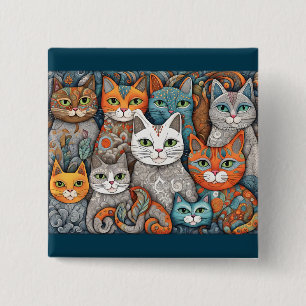 Macaron Carré 5 Cm bouton calmer les chats
