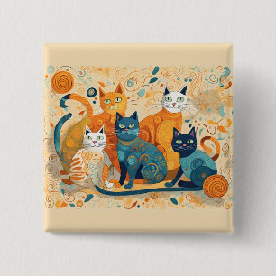 Macaron Carré 5 Cm bouton calmer les chats