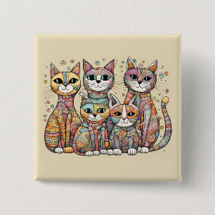 Macaron Carré 5 Cm bouton calmer les chats