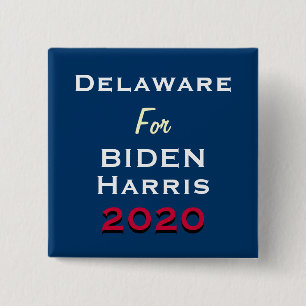 Macaron Carré 5 Cm Bouton Campagne DELAWARE POUR BIDEN HARRIS 2020