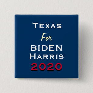 Macaron Carré 5 Cm Bouton Campagne Texas For BIDEN HARRIS 2020