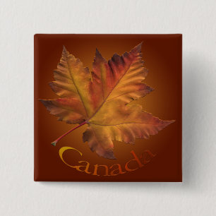 Macaron Carré 5 Cm Bouton Canada Bouton souvenir Feuille d'érable du 