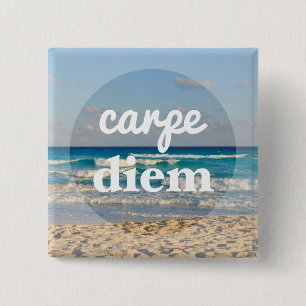 Macaron Carré 5 Cm Bouton Carpe Diem