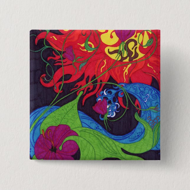 Macaron Carré 5 Cm Bouton carré (Devant)