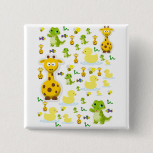 Macaron Carré 5 Cm Bouton carré