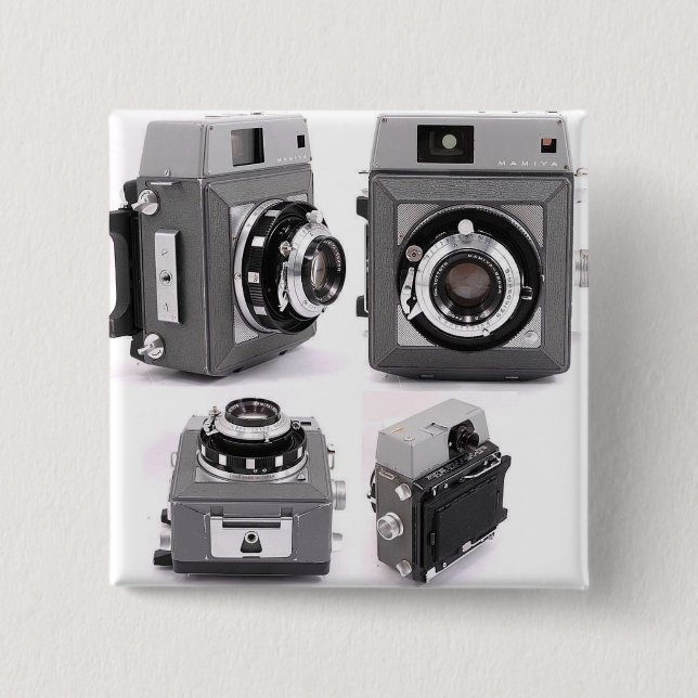 Macaron Carré 5 Cm Bouton carré (Devant)