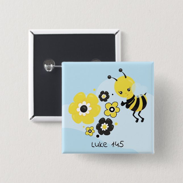 Macaron Carré 5 Cm Bouton carré (Devant & derrière)