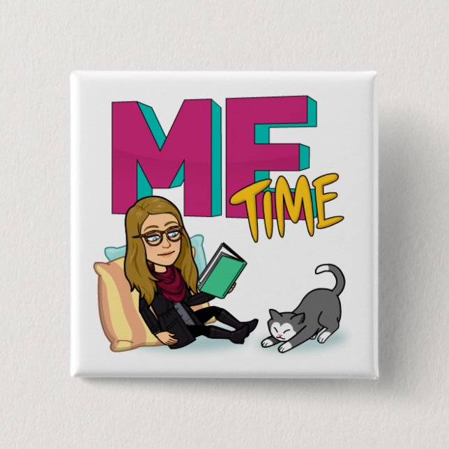 Macaron Carré 5 Cm Bouton Carré (Devant)