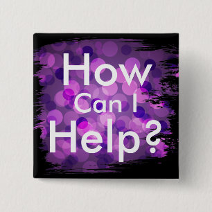 Macaron Carré 5 Cm Bouton Carré de brosse de Bokeh violet