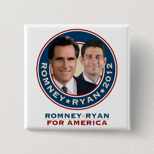 Macaron Carré 5 Cm Bouton carré de campagne de Romney-Ryan 2012