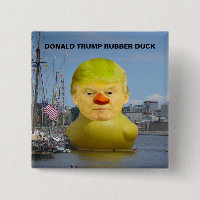 Bouton Carré de canard jaune en caoutchouc Donald