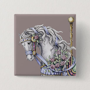 Macaron Carré 5 Cm Bouton carré de cheval de carrousel d'été