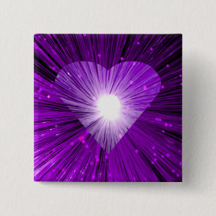 Macaron Carré 5 Cm Bouton carré de coeur violet