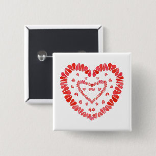 Macaron Carré 5 Cm Bouton Carré DE COEURS SUCRÉES